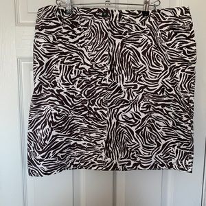 Zebra print mini skirt.